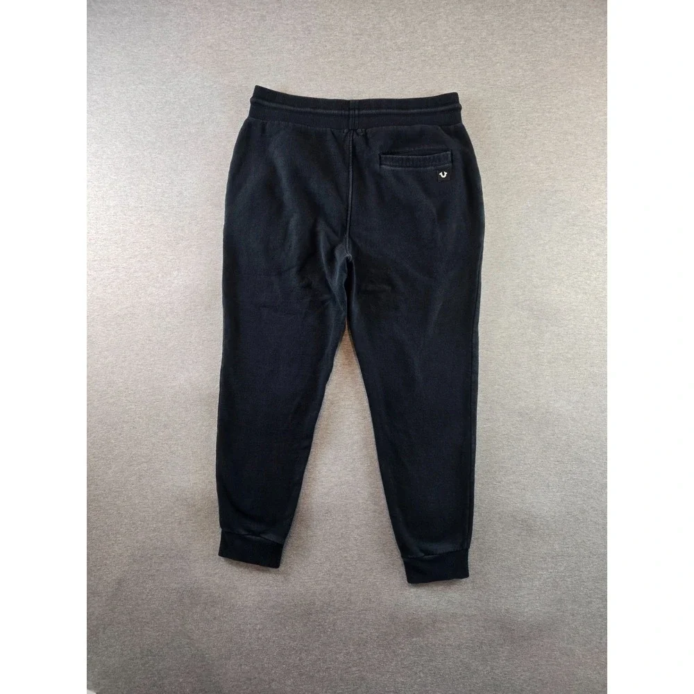 True‎ Religion Welt Pocket Joggers Mens Medium Black Logo Fleece Sweatpants